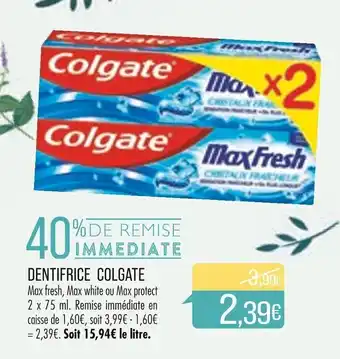 Match Dentifrice Colgate offre