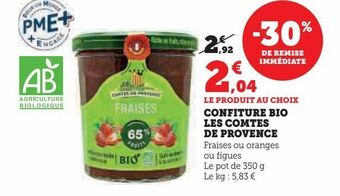 Super U Confiture bio  les comtes  de provence offre