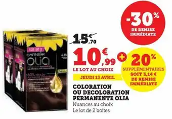 U Express Coloration ou decoloration permanente olia offre