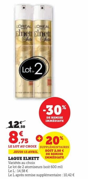 Super U Laque elnett offre