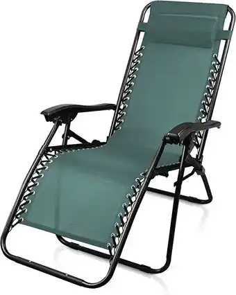 Amazon Todeco transat en textilène de jardin, chaise longue inclinable, 165 x 112 x 65 cm, vert, avec coussin, textilène, charge ... offre