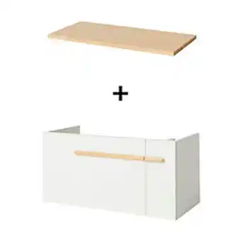Castorama Meuble sous vasque à poser goodhome adriska blanc 100 cm + plan toilette talland offre