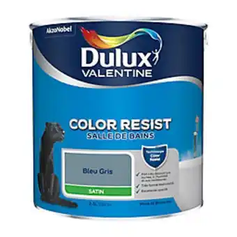 Peinture murs et boiseries color resist salle de bains dulux valentine satin bleu gris 2,5l