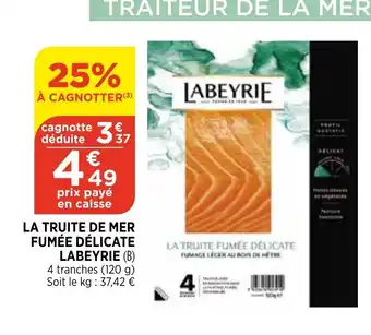 Bi1 La truite de mer fumée délicate offre