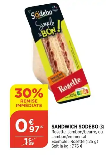 Bi1 Sandwich sodebo offre