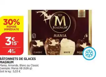 Bi1 Batonnets de glaces Magnum offre