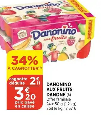 Bi1 Danonino aux fruits danone offre