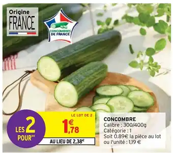 Intermarché Express Concombre offre