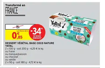 Intermarché Express Dessert végétal base coco nature yatal offre