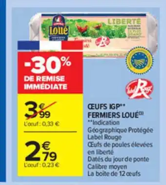Carrefour Market Qeufs fermiers loue offre