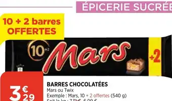 Bi1 Barres chocolatées offre