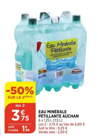 Bi1 Eau minérale pétillante auchan offre