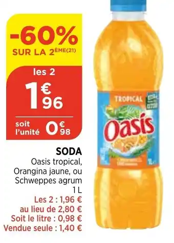 Bi1 Soda oasis tropical offre