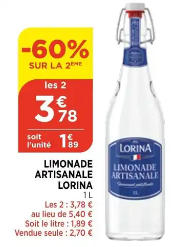 Bi1 Limonade artisanale lorina offre