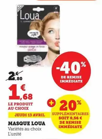 Hyper U Masque loua offre