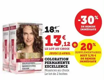 Hyper U Coloration permanente excellence offre