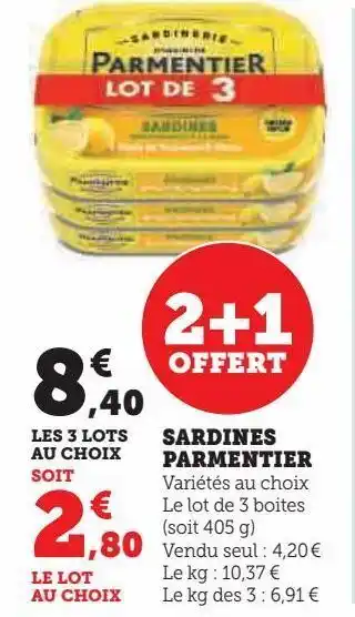 Super U Sardines parmentier offre