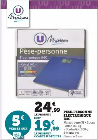 Hyper U Pese-personne electronique imc u masion offre