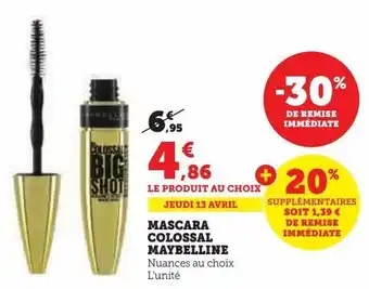 Hyper U Mascara colossal maybelline offre