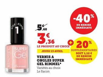 Hyper U Vernis a ongles super gel rimmel offre