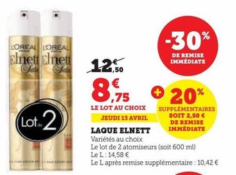 Hyper U Laque elnett offre