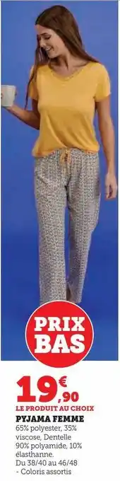 Hyper U Pyjama femme offre