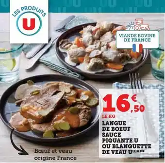 Super U Langue de boeuf sauce piquante u ou blanquette de veau u(4)*** offre