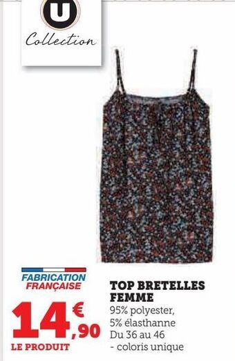 Hyper U Top bretelles femme offre