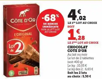 Hyper U Chocolat cote d'or offre
