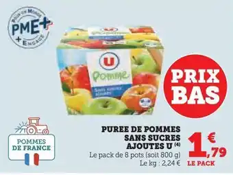 Hyper U Puree de pommes sans sucres ajoutes u offre