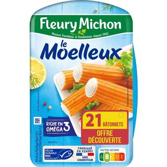 Auchan Supermarché Bàtonnets de surimi le moelleux fleury michon offre