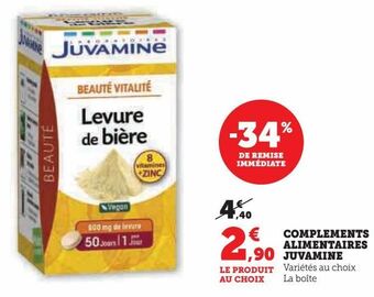 Hyper U Complements alimentaires juvamine offre