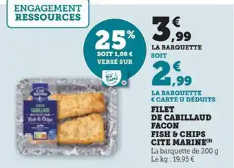 Hyper U Filet de cabillaud facon fish & chips cite marine( offre