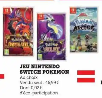 Hyper U Jeu nintendo switch pokemon offre