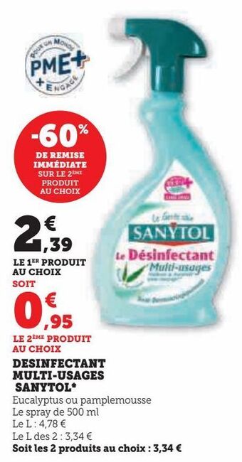 Hyper U Desinfectant multi-usages sanytol offre