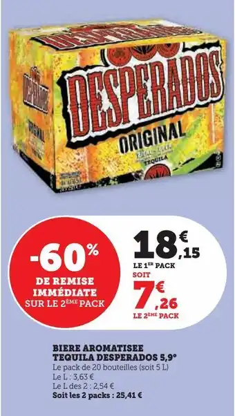 Hyper U Biere aromatisee tequila desperados 5,9° offre