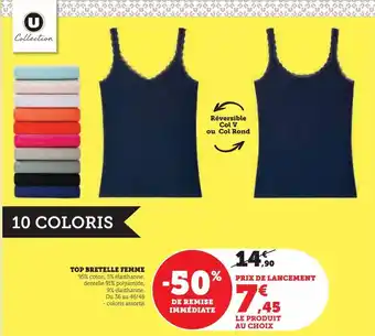 Hyper U Top bretelle femme offre