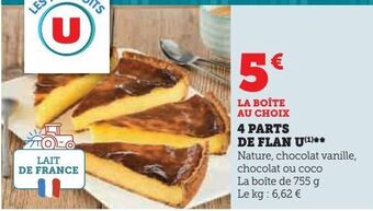 Hyper U 4 parts de flan u offre
