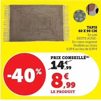 Hyper U Tapis 60 x 90 cm offre