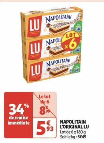 Auchan Supermarché Napolitain l'original lu offre