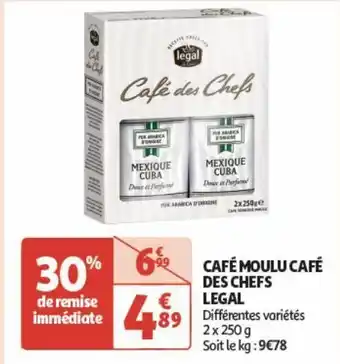 Auchan Supermarché Café moulu café des chefs legal offre