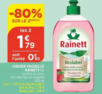 Bi1 Liquide vaisselle rainett offre