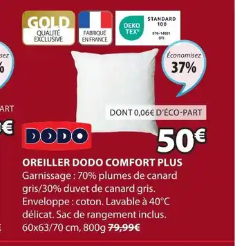 JYSK Dodo oreiller dodo comfort plus offre