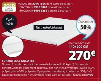JYSK Surmatelas gold T85 offre