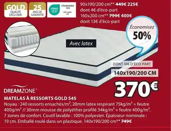 JYSK Matelas a ressorts gold S45 offre