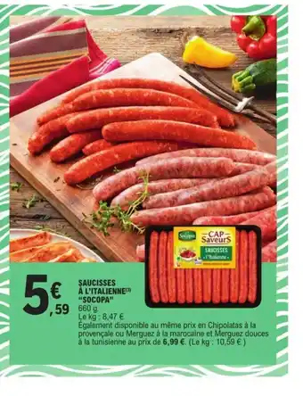 E.Leclerc Saucisses A L'Italienne "Socopa" offre