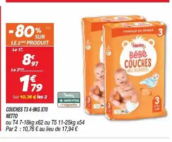 Netto Couches t3 4-9kg x70 netto offre