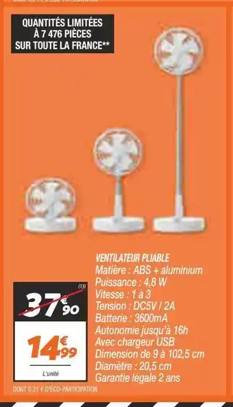Netto Ventilateur pliable offre