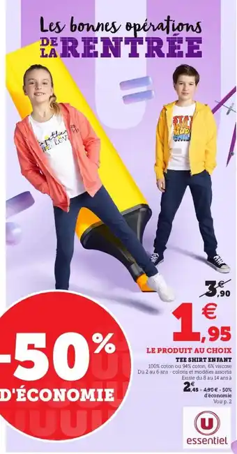 Super U Tee Shirt Enfant offre