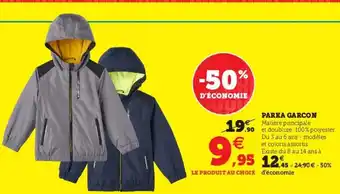 Super U Parka Garcon offre